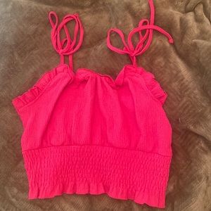 Cute cropped hot pink summer tank top